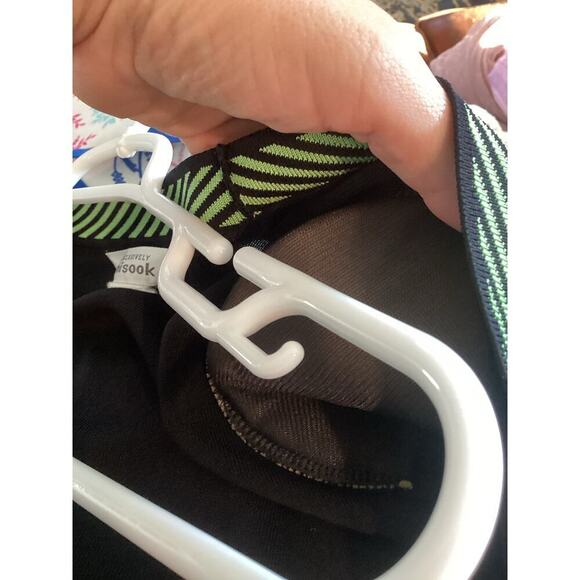 Misook Womens Open Cardigan Size Large Black Green Striped Work Career Office - Picture 10 of 10